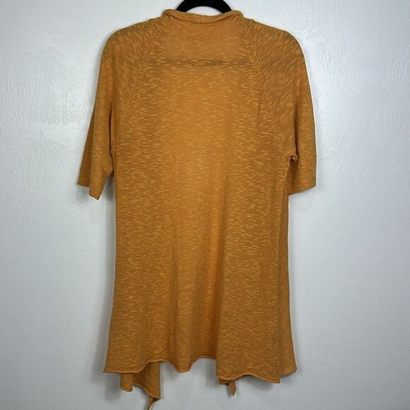 Eileen Fisher Linen Cotton Blend Short Sleeve Open Front Cardigan Duster Size M - Picture 3 of 8